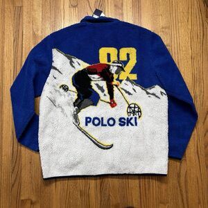 Polo Ralph Lauren Hi-Pile Full Zip "Alpine Ski" 92 Blue Fleece Jacket Size XL-T